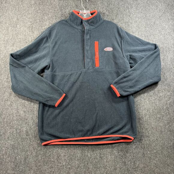 Drake Camp Fleece Pullover 2.0 Men's Medium Navy Red 1/2 Zip Outdoors - Picture 1 of 7